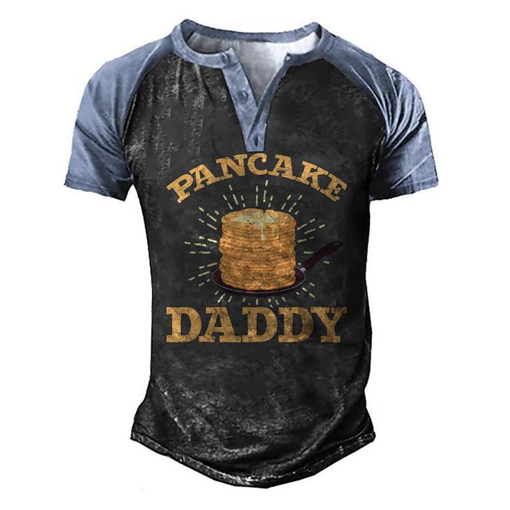 Fathers Day Pancake Daddy Pancake Chef Dad Foodie Pancake Men's Henley Raglan T-Shirt