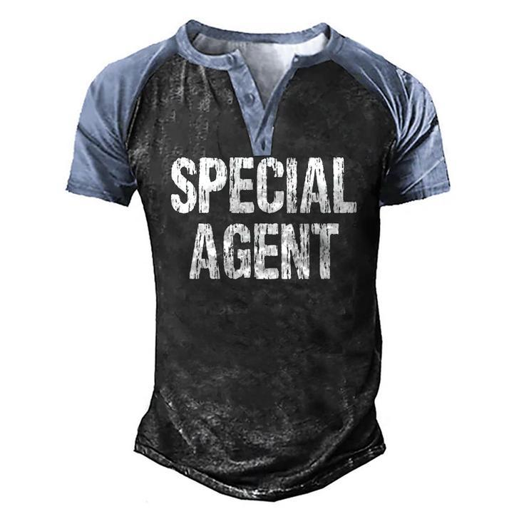 Fathers Day Special Agent Hero Men's Henley Raglan T-Shirt