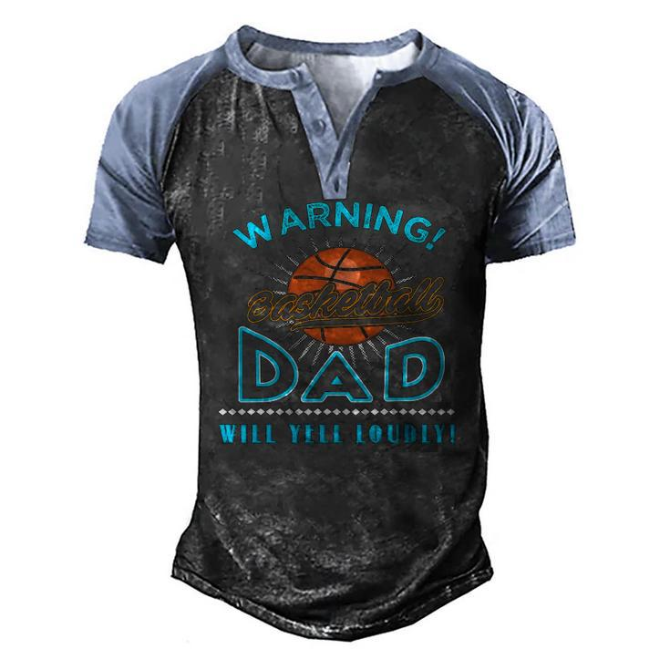 Mens Fathers Day Sport Basketball Dad Men's Henley Raglan T-Shirt