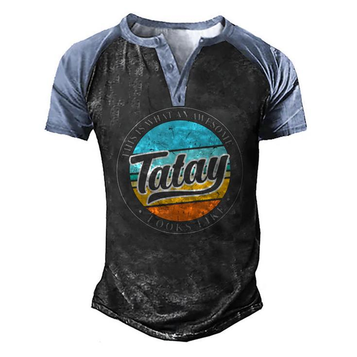 Fathers Day For Tatay Filipino Pinoy Dad Men's Henley Raglan T-Shirt