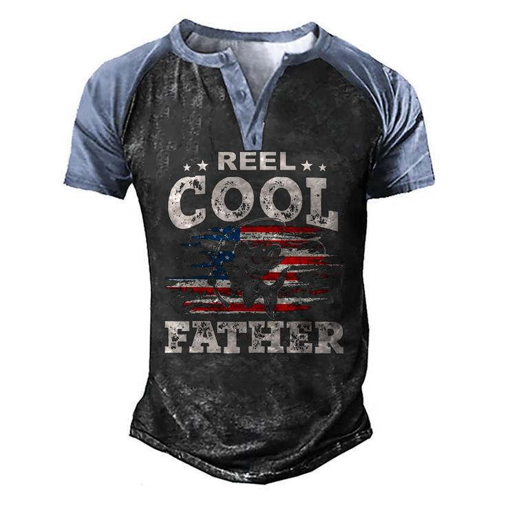 Mens For Fathers Day Tee Fishing Reel Cool Father Men's Henley Raglan T-Shirt