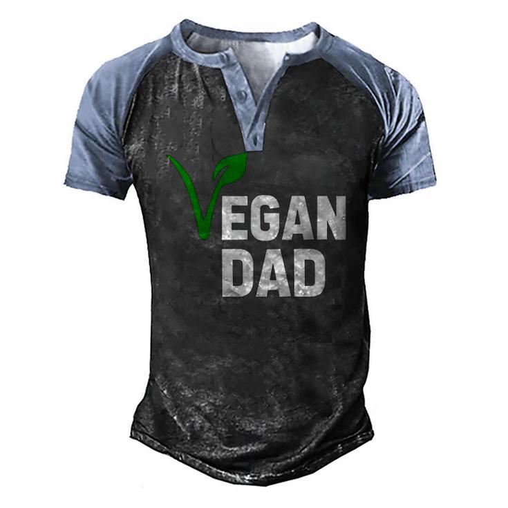 Fathers Day Veganism Vegan Dad Men's Henley Raglan T-Shirt
