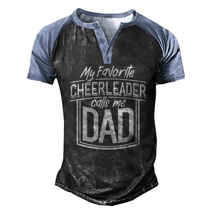 My Favorite Cheerleader Calls Me Dad Christmas Men's Henley Raglan T-Shirt