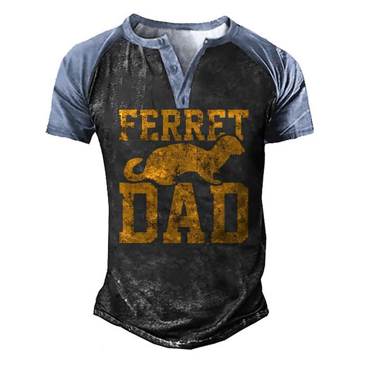 Ferret Dad Papa Father Vintage Men's Henley Raglan T-Shirt