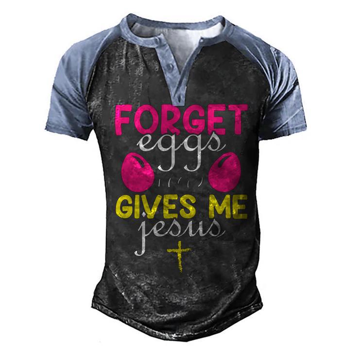 Forger Eggs Gives Me Jesus Funny Easter Day Men's Henley Shirt Raglan Sleeve 3D Print T-shirt