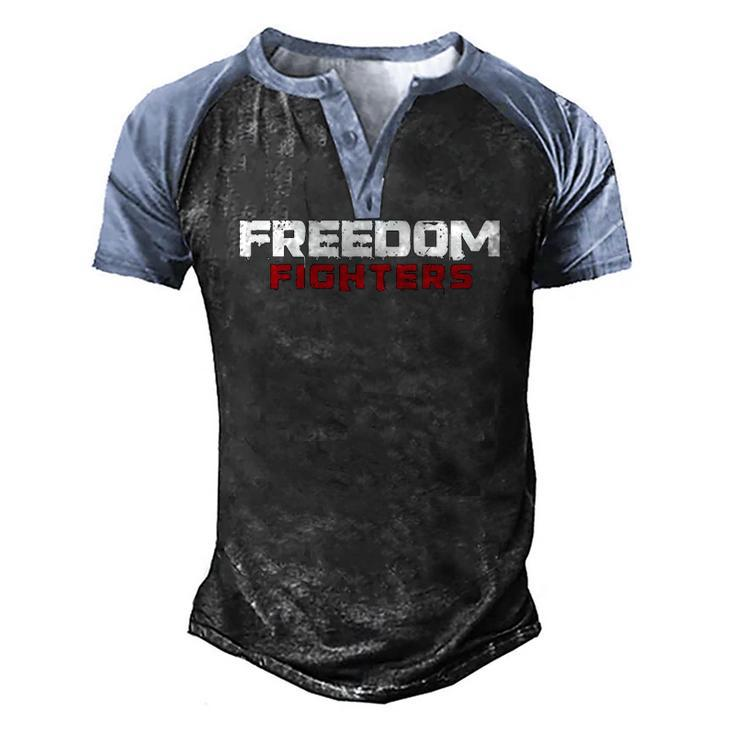 Freedom Fighter Resistance Movement 4Th Of July Independence Men's Henley Raglan T-Shirt