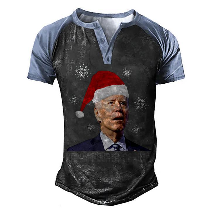 Funny Anti Joe Biden Happy 4Th Of July Merry Christmas Men's Henley Shirt Raglan Sleeve 3D Print T-shirt