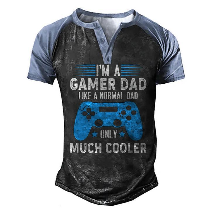 Im A Gaming Dad Video Gamer Geeks Daddy Gamer Dad Gaming Men's Henley Raglan T-Shirt
