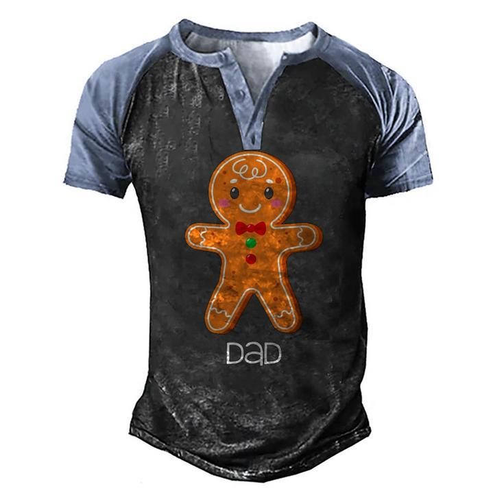 Gingerbread Dad Christmas Matching Pajamas For Family Xmas Men's Henley Raglan T-Shirt