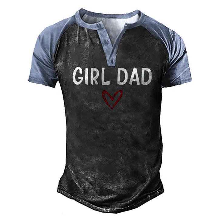 Girl Dad Fathers Day From Daughter Baby Girl Men's Henley Raglan T-Shirt