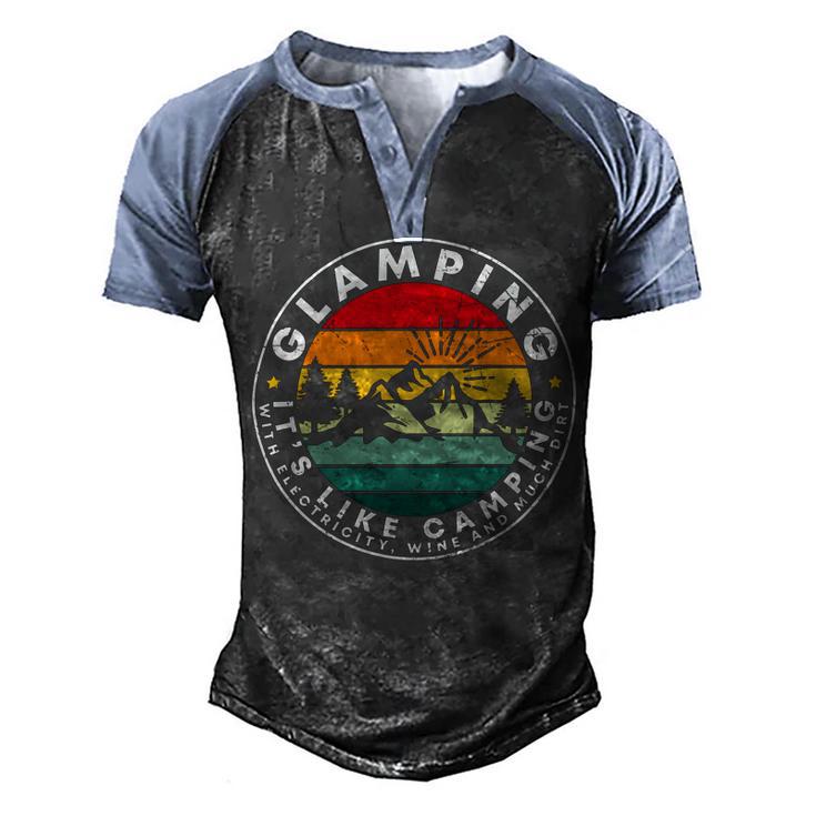 Glamping Definition Glamper Camping Men's Henley Shirt Raglan Sleeve 3D Print T-shirt