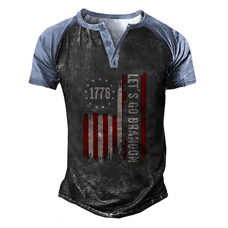 Lets Go Brandon Usa Flag Vintage Men's Henley Raglan T-Shirt