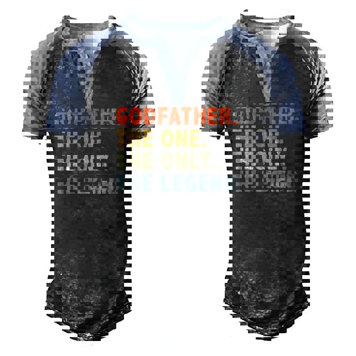 Godfather The One Only Legend Fathers Day For Father Men's Henley Raglan T-Shirt