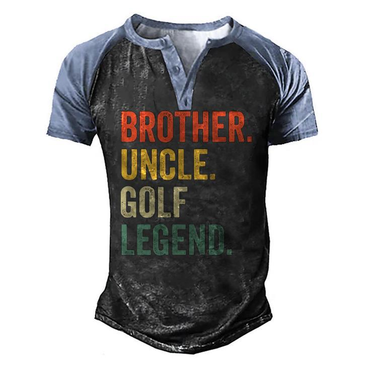 Mens Golfer Brother Uncle Golf Legend Vintage Retro Golfing Men's Henley Raglan T-Shirt