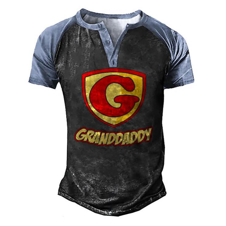 Granddaddy Superhero Boy Fathers Day Tee Men's Henley Raglan T-Shirt