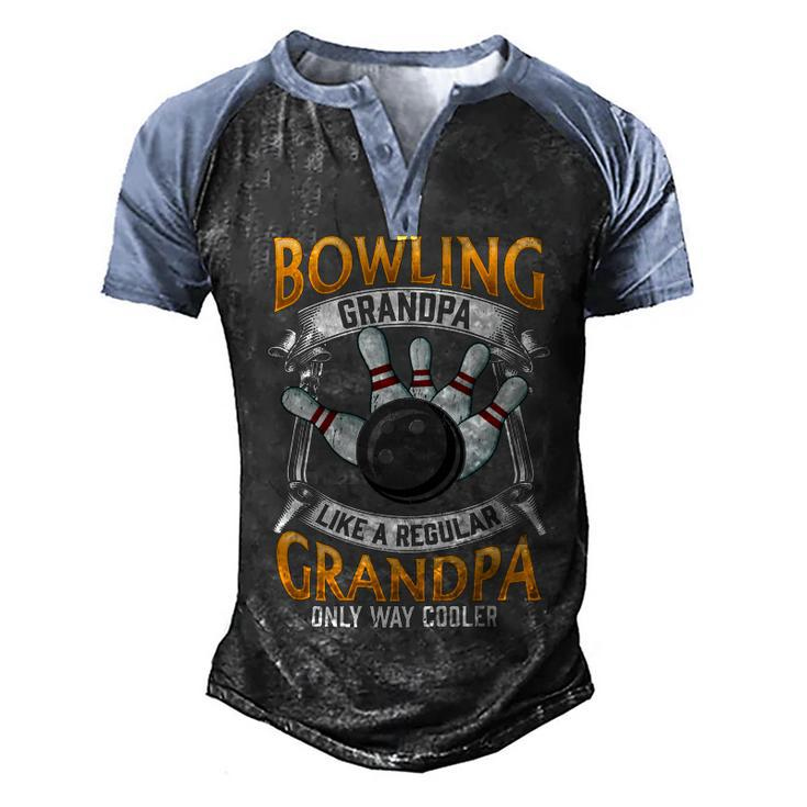 Grandfather Cool Grandad Bowler 416 Bowling Bowler Men's Henley Shirt Raglan Sleeve 3D Print T-shirt