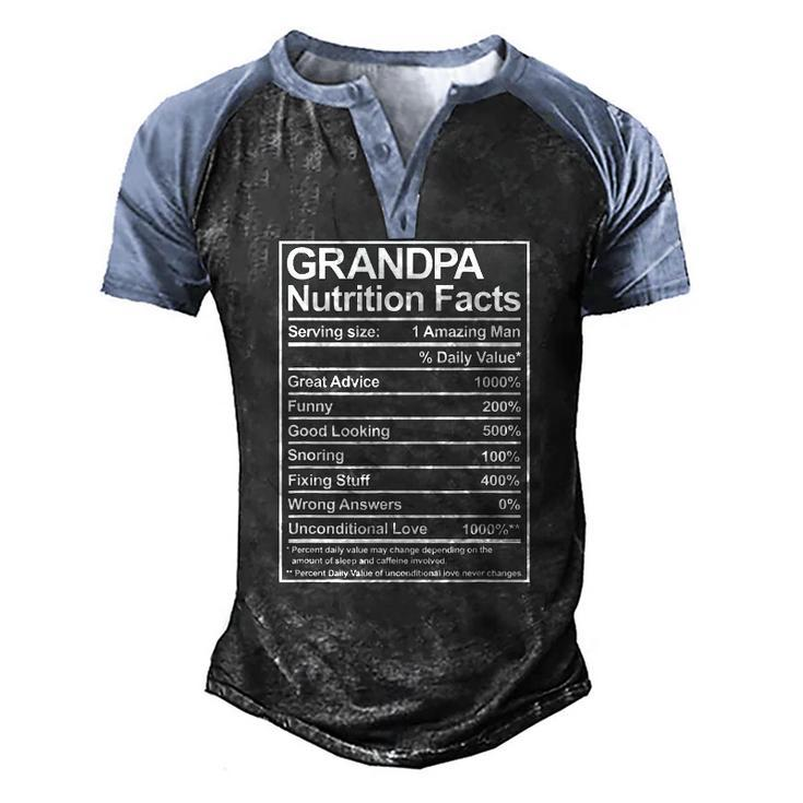 Mens Grandpa Nutrition Facts Thoughtful Sweet Fathers Day Men's Henley Raglan T-Shirt