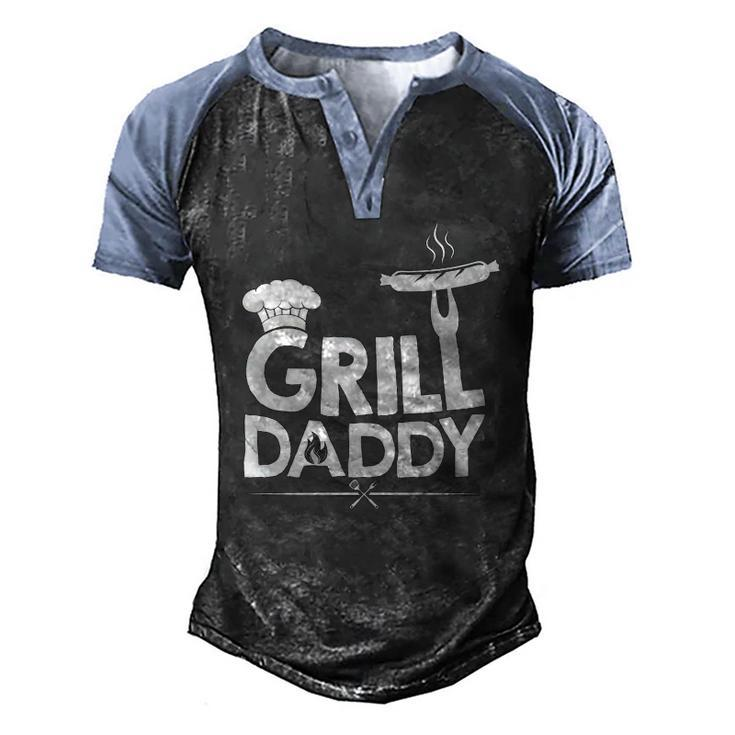 Grill Daddy Grill Father Grill Dad Fathers Day Men's Henley Raglan T-Shirt