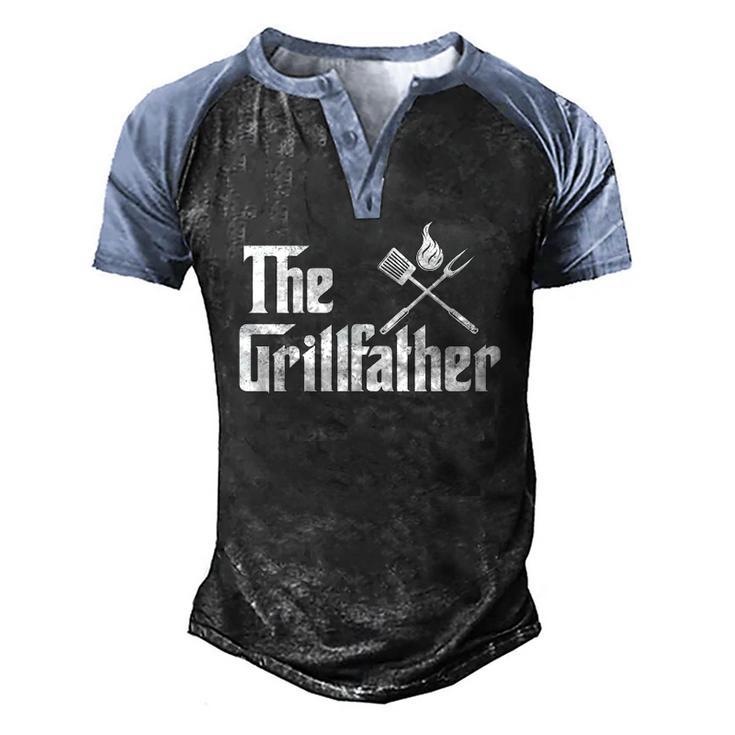 The Grillfather Dad Bbq Men's Henley Raglan T-Shirt
