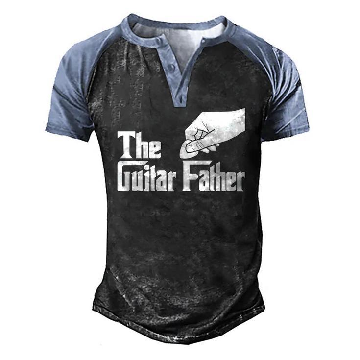 The Guitar Father Guitar Player Guitarist Musician Men's Henley Raglan T-Shirt
