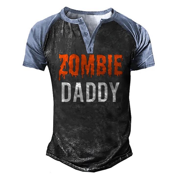 Halloween Family Zombie Daddy Costume For Men Men's Henley Raglan T-Shirt