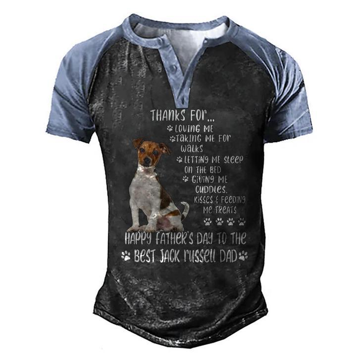 Happy Fathers Day 2022 Jack Russell Dad Dog Lover Men's Henley Raglan T-Shirt