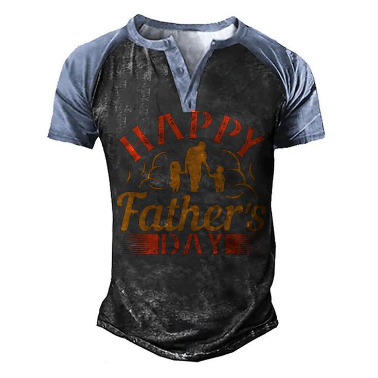 Happy Fathers Day  Fathers Day Gift Men's Henley Shirt Raglan Sleeve 3D Print T-shirt