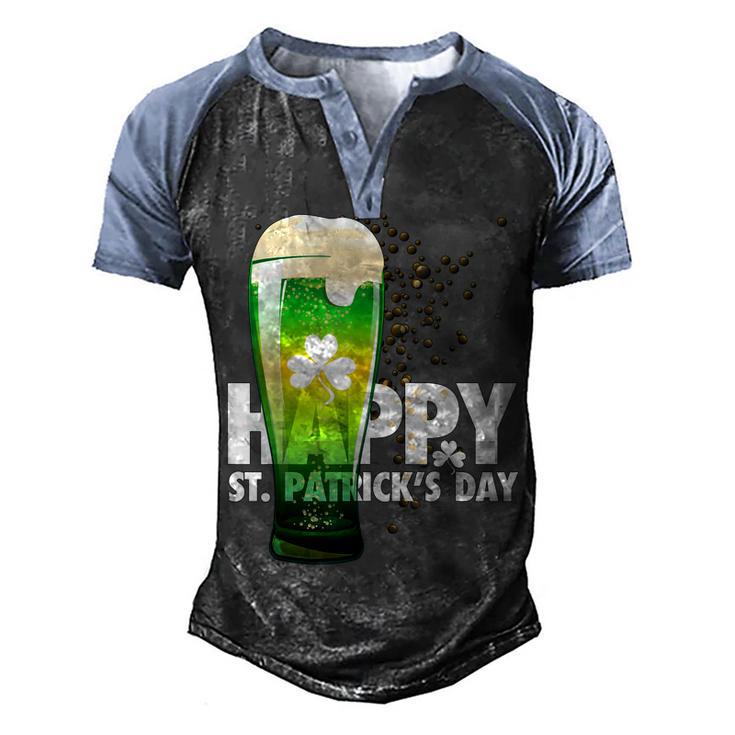 Happy Saint Patricks Day Irish Green Shamrock Beer Men's Henley Raglan T-Shirt