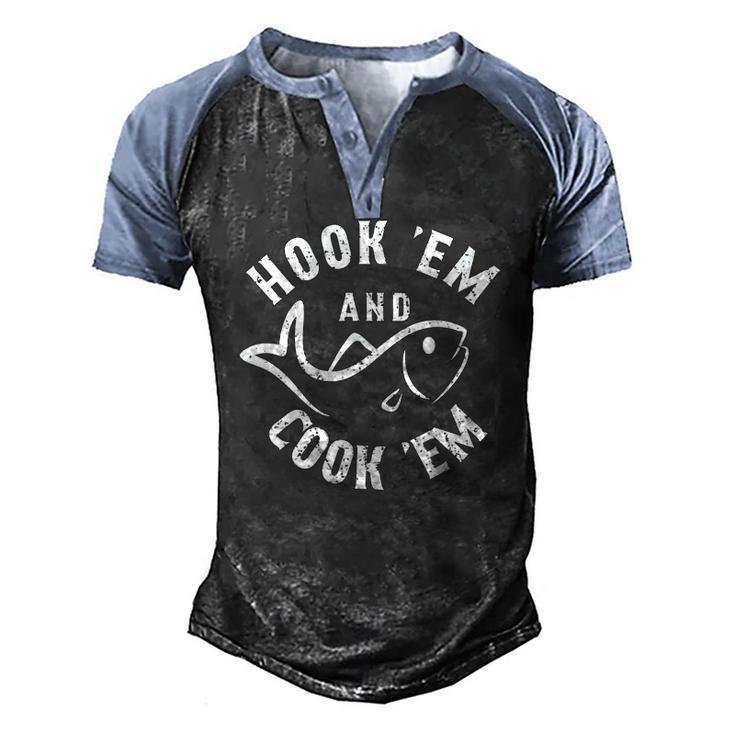 Hookem And Cookem Fishing Men's Henley Raglan T-Shirt