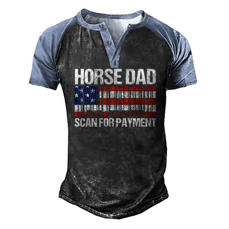 Horse Dad Scan For Payment Fathers Day Men's Henley Raglan T-Shirt