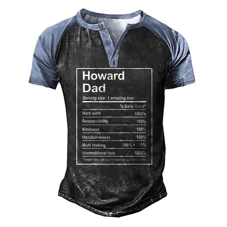 Mens Howard Dad Men Nutrition Facts Fathers Day Michigan Men's Henley Raglan T-Shirt