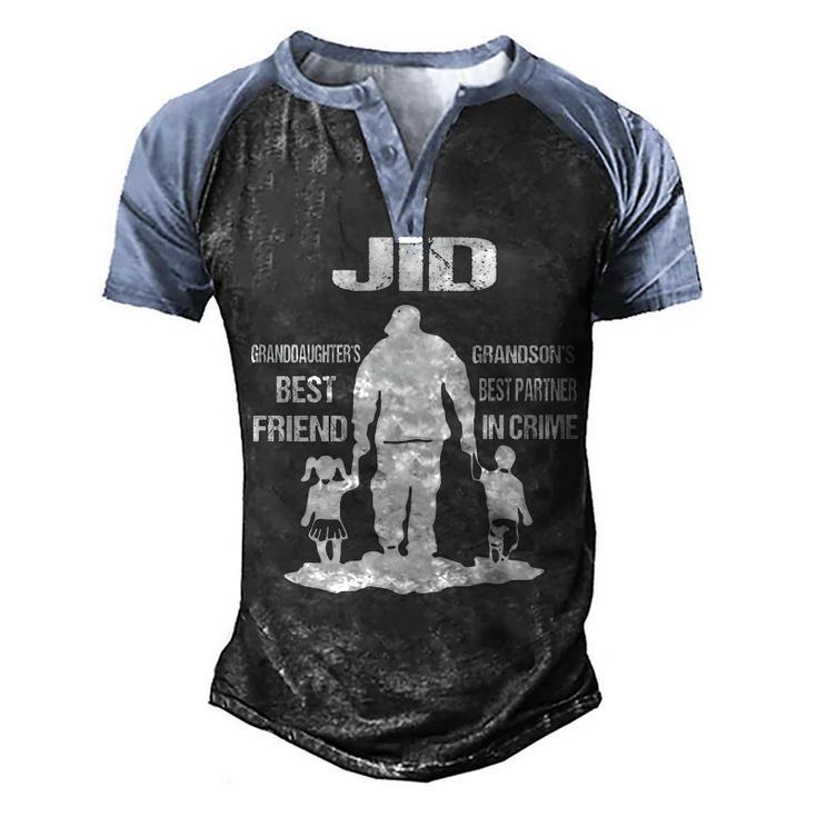 Jid Grandpa Gift   Jid Best Friend Best Partner In Crime Men's Henley Shirt Raglan Sleeve 3D Print T-shirt