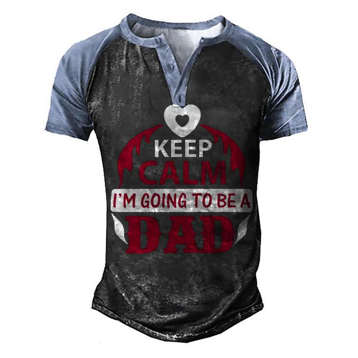 Keep Clam Papa T-Shirt Fathers Day Gift Men's Henley Shirt Raglan Sleeve 3D Print T-shirt