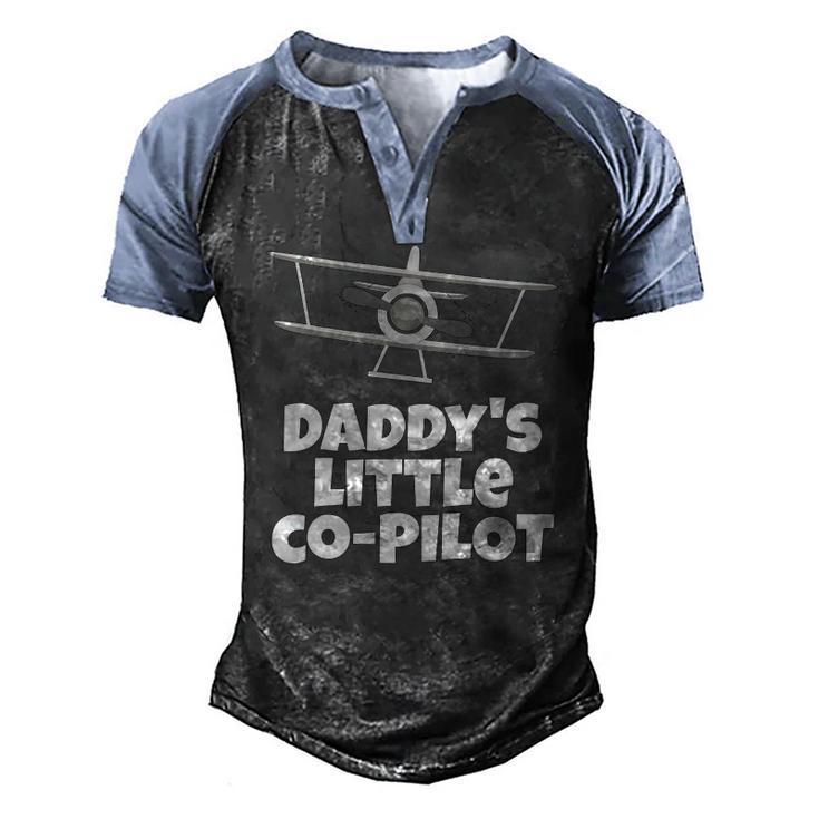 Kids Daddys Little Co Pilot Kids Airplane Men's Henley Raglan T-Shirt