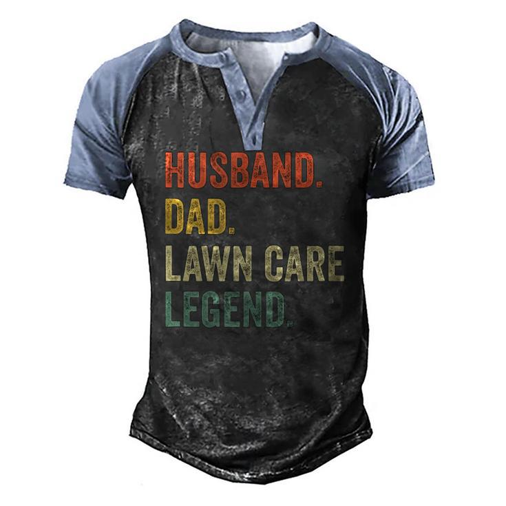 Mens Lawn Mowing Lawn Care Stuff Vintage Retro Men's Henley Raglan T-Shirt