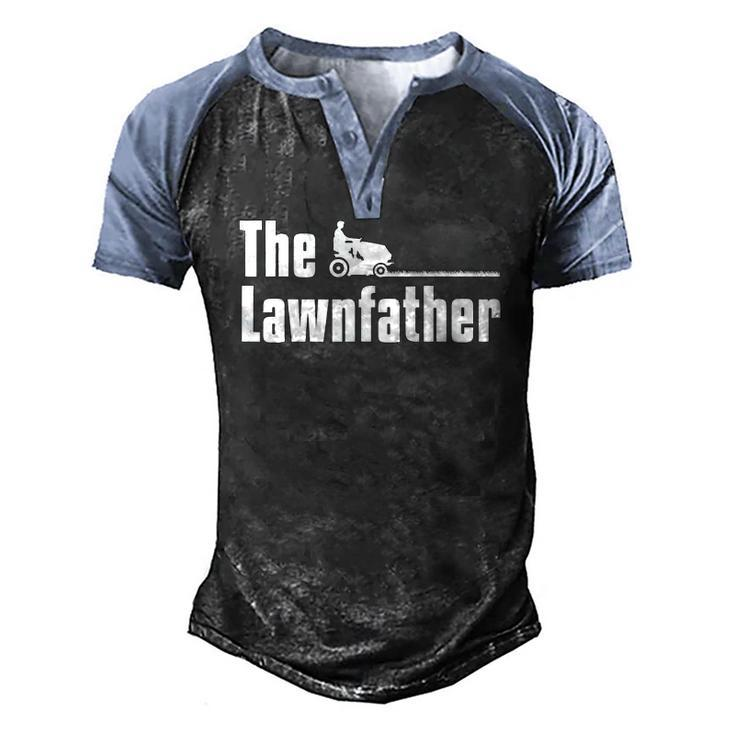The Lawnfather Lawn Mowing Gardening Gardener Men's Henley Raglan T-Shirt