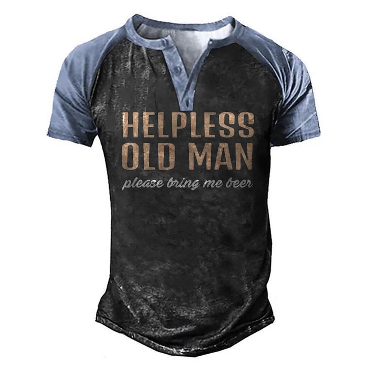 Lazy Old Gentleman Lazy Dad Lazy Grandpa Tee Men's Henley Raglan T-Shirt