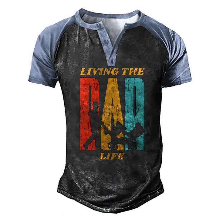 Living The Dad Life Retro Men's Henley Raglan T-Shirt