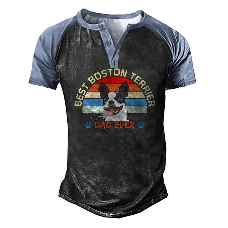 Mens Lovely Dog Boston Terrier Lover Love Pet Apparel Men's Henley Raglan T-Shirt