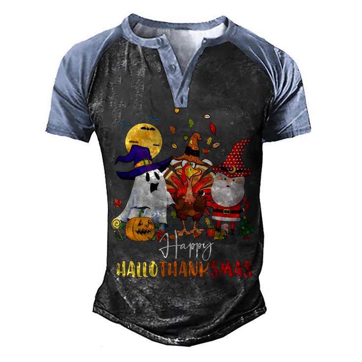 Lover Halloween Merry Christmas Happy 14 Shirt Men's Henley Shirt Raglan Sleeve 3D Print T-shirt