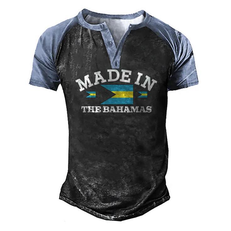 Made In The Bahamas Bahamian Flag Men's Henley Raglan T-Shirt
