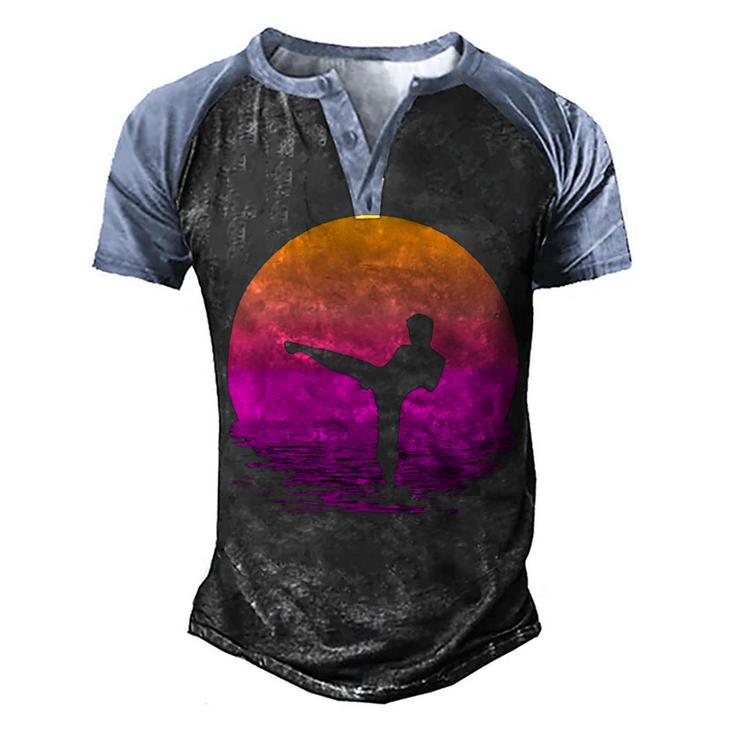 Martial Arts Womens Silhouette Retro 169 Shirt Men's Henley Shirt Raglan Sleeve 3D Print T-shirt