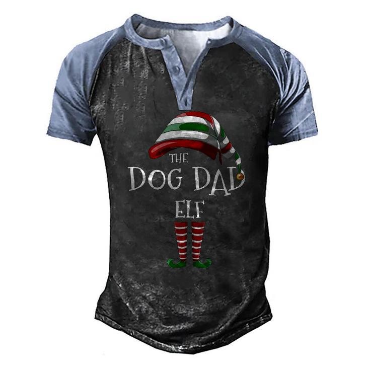 Matching Family The Dog Dad Elf Christmas Group Men's Henley Raglan T-Shirt