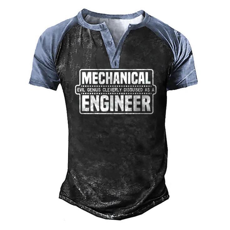 Mechanical Engineer Evil Genius Cleverly Men's Henley Raglan T-Shirt