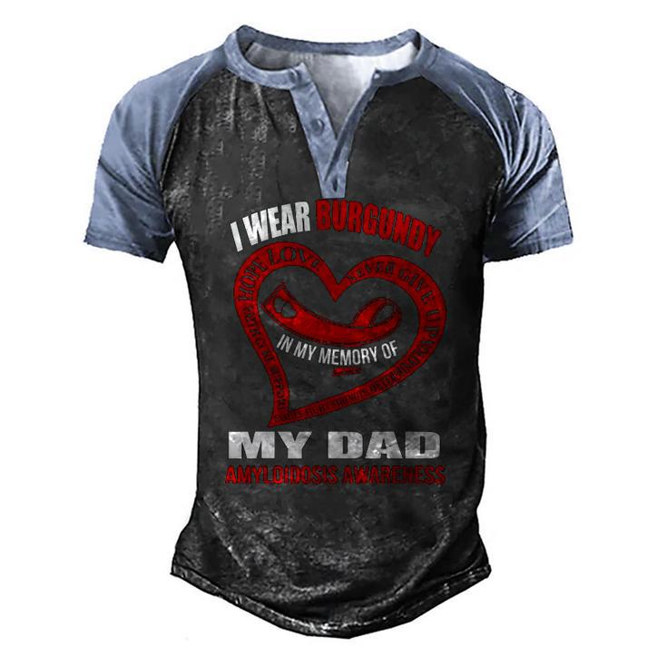 In My Memory Of My Dad Amyloidosis Awareness Men's Henley Raglan T-Shirt