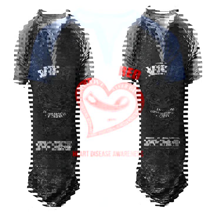 In My Memory Of My Dad Heart Disease Awareness Men's Henley Raglan T-Shirt