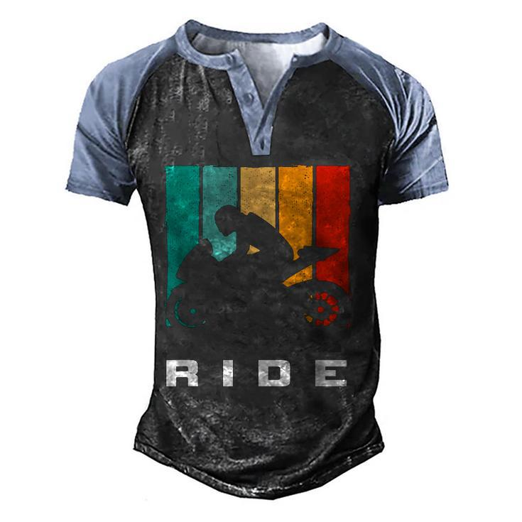 Motorcycle Apparel - Biker Motorcycle Men's Henley Shirt Raglan Sleeve 3D Print T-shirt