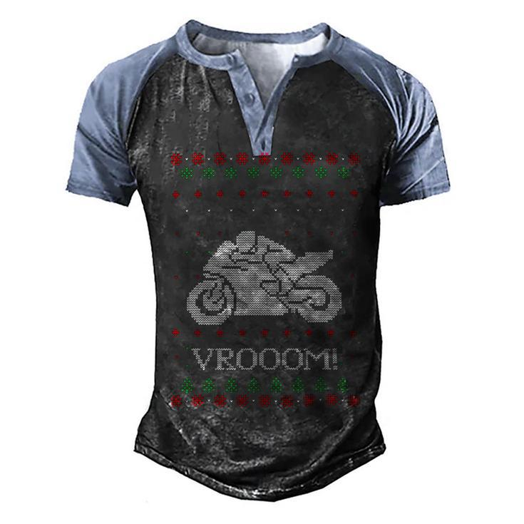 Motorcycle Ugly Christmaser Xmas 471 Shirt Men's Henley Shirt Raglan Sleeve 3D Print T-shirt