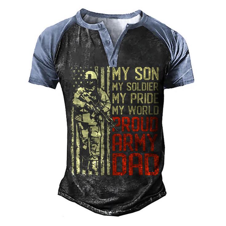 My Son Is Soldier Proud Military Dad 714 Shirt Men's Henley Shirt Raglan Sleeve 3D Print T-shirt