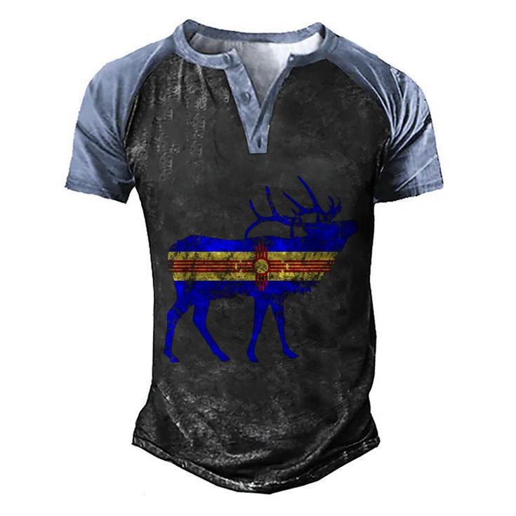 New Mexico Elk Elk Hunting  Men's Henley Shirt Raglan Sleeve 3D Print T-shirt